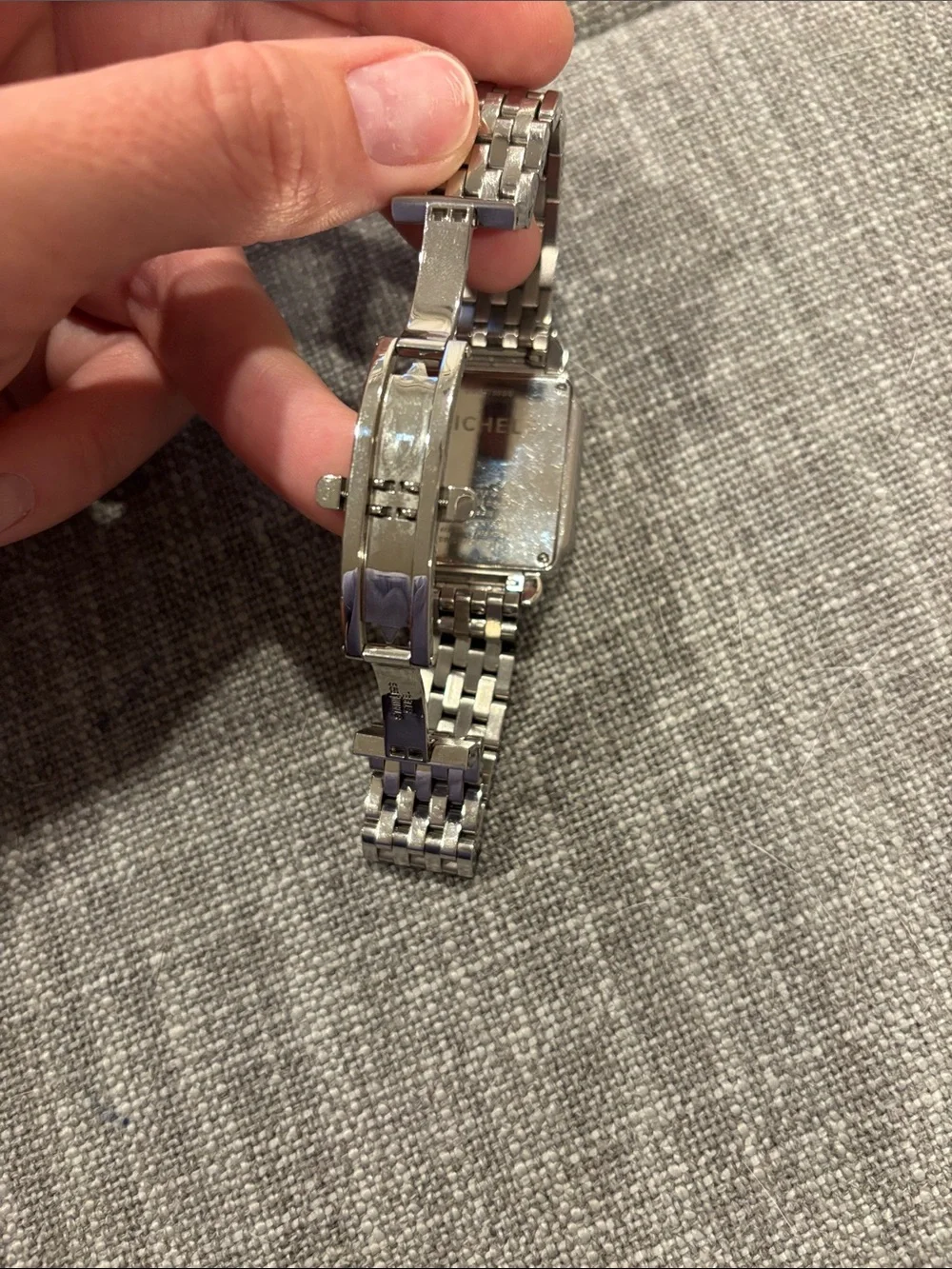 Michele Deco Stainless Diamond Watch